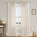 102 in Pinch Pleat Linen Curtains 2 Panels Set Natural Cream - Semi