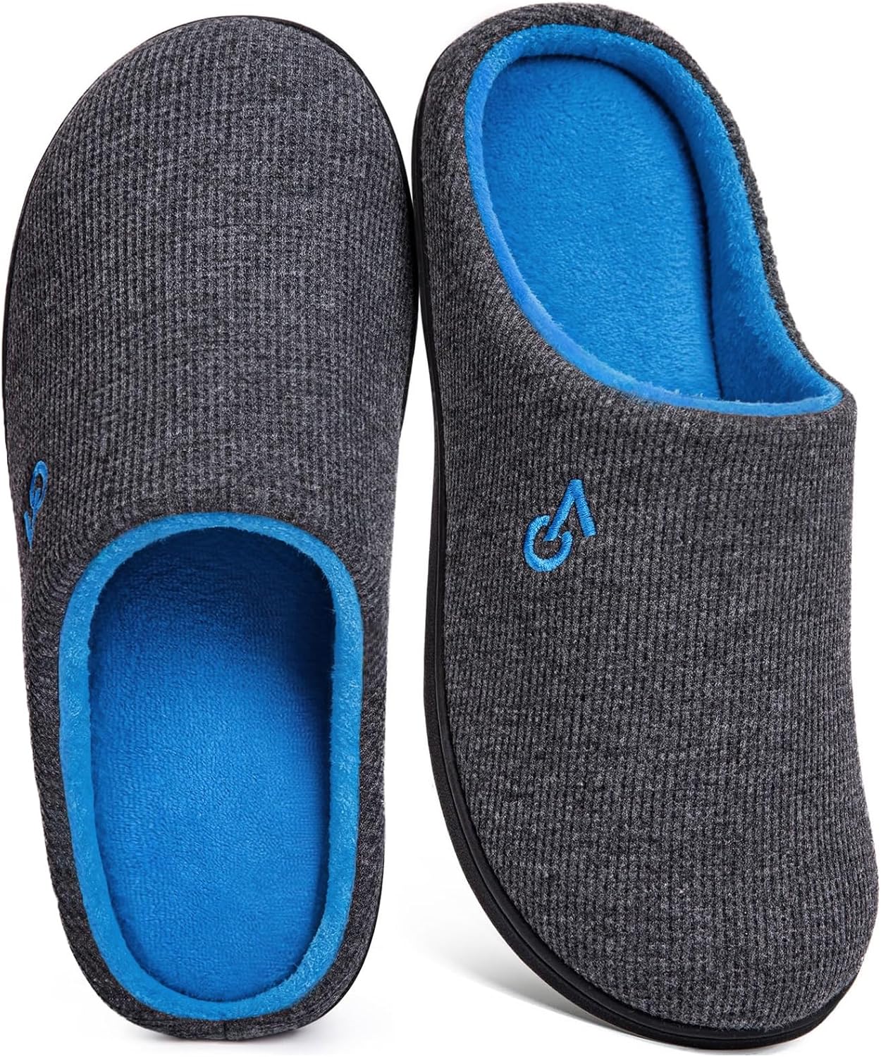VeraCosy Men's Two-Tone Memory Foam Slippers for Comfort