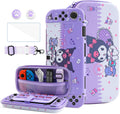 Cute Switch OLED Carrying Case Purple Bunny - Protective Travel Kit