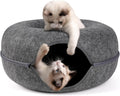 Peekaboo Cat Cave Bed for Indoor Cats - Dual Tunnel & Rest Spot