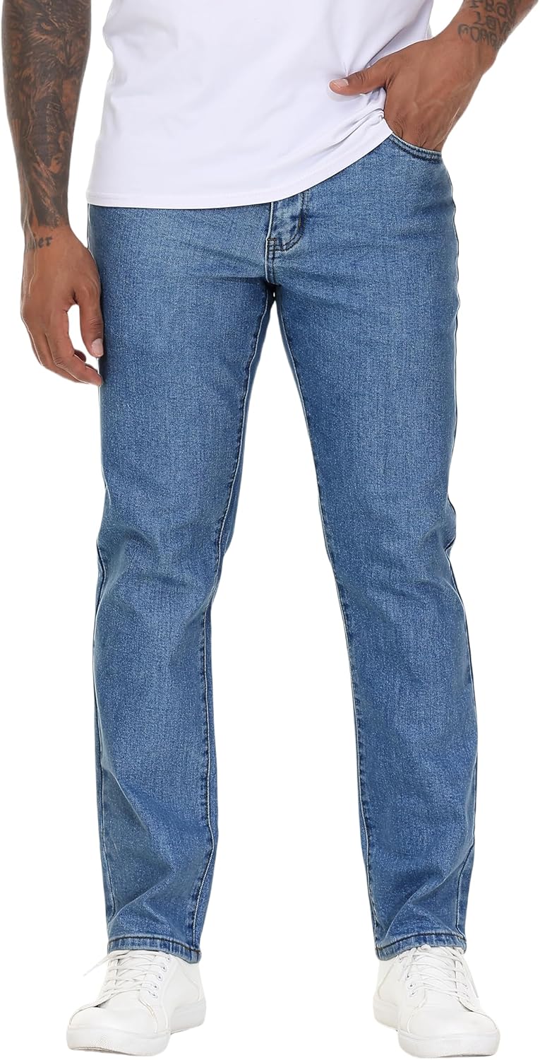 Men's Stretch Regular Fit Straight-Leg Denim Pants for Comfort