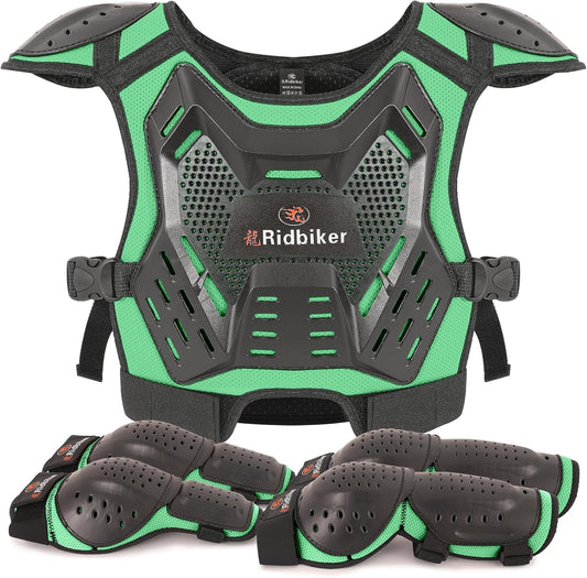 Kids Dirt Bike Gear Set with Chest Protector and Knee Guards
