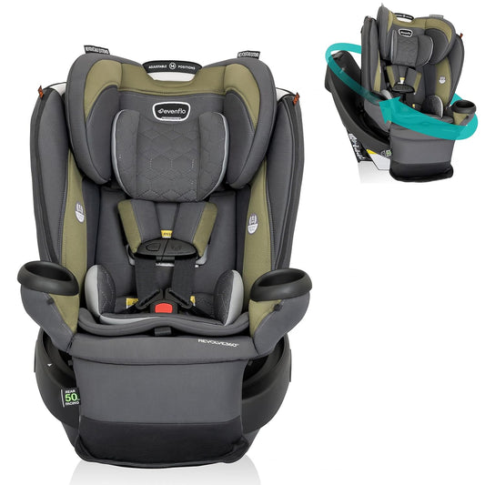 Evenflo Convertible Car Seat: Quick Clean Revolve360 - Rockland Green