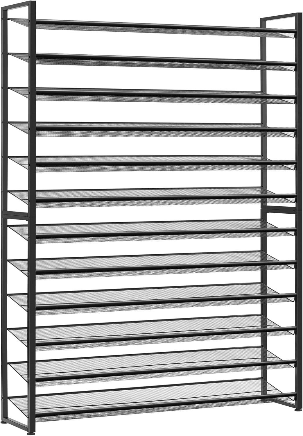 12-Tier Shoe Rack Organizer Holds Up to 75 Pairs of Shoes