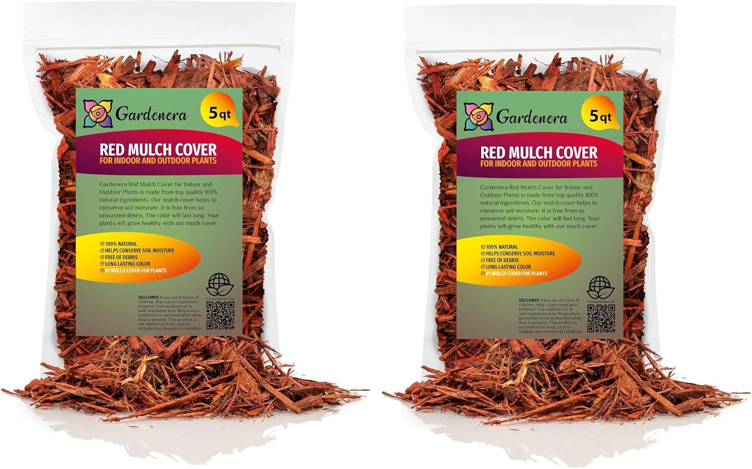 Red Mulch for Soil Fertility and Plant Insulation - 10 Quarts