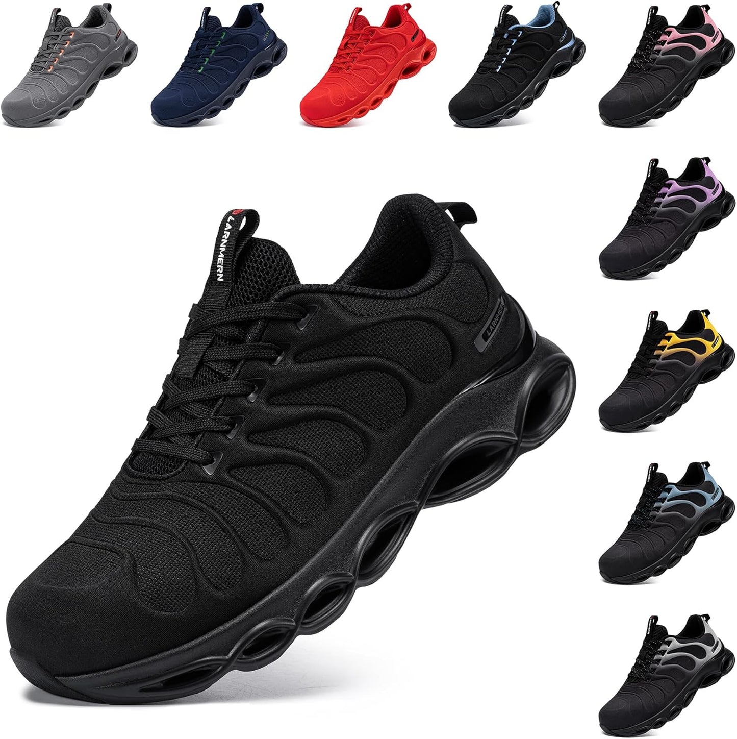LARNMERN Steel Toe Shoes for Men Women Lightweight Safety Sneakers