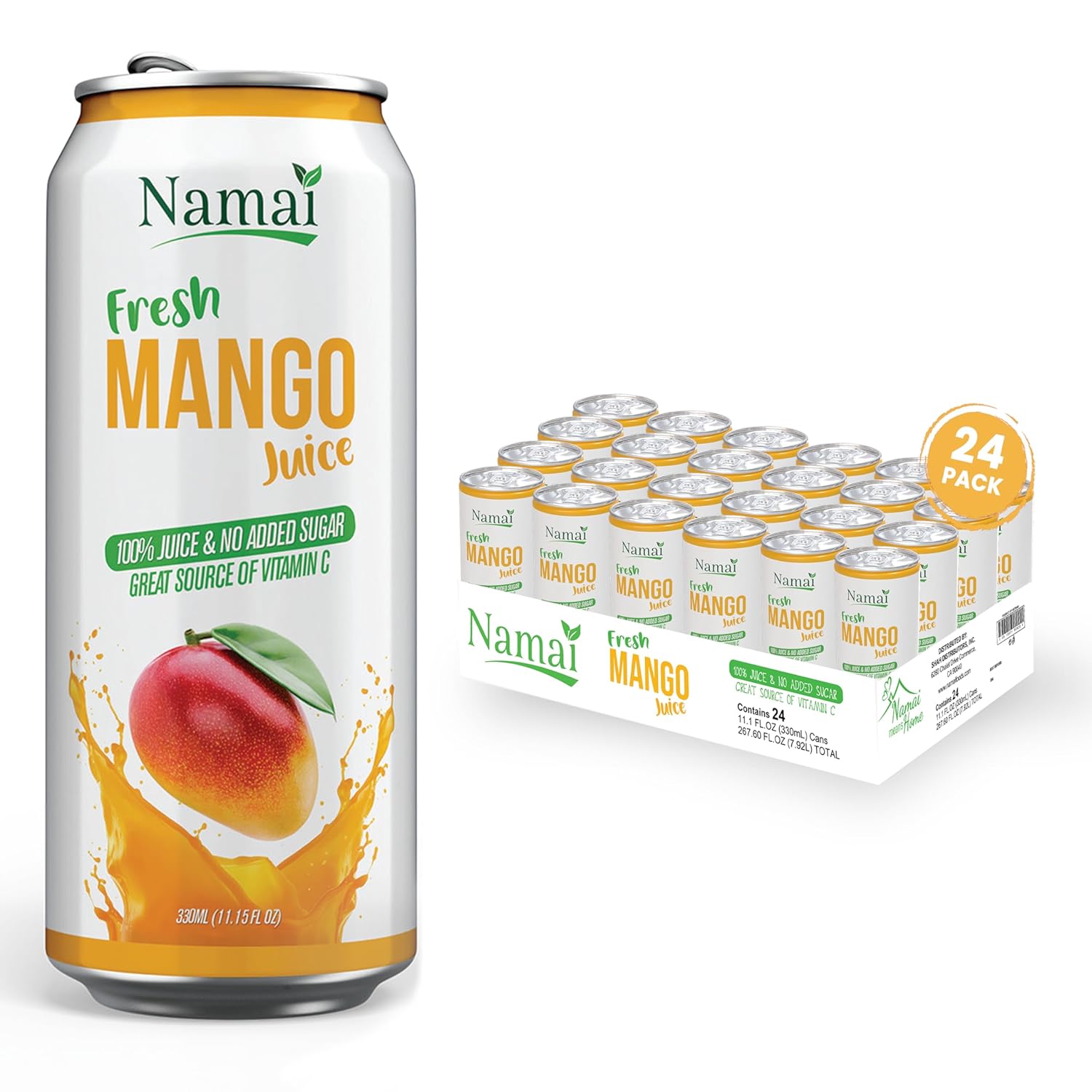 Namai Pure Mango Fruit Juice - Refreshing 24-Pack Without Sugar