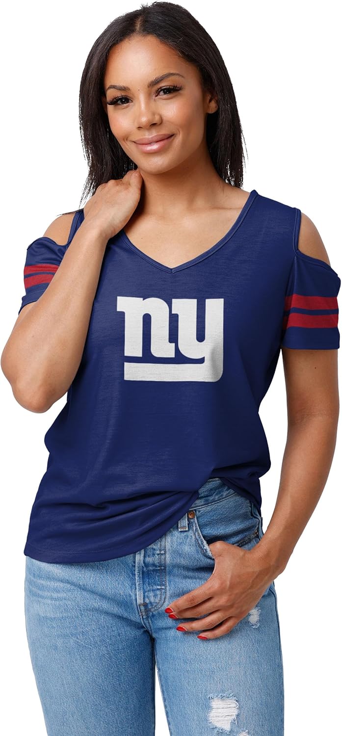 FOCO Women's NFL Ladies Fashion Cold Shoulder Top Shirt Review