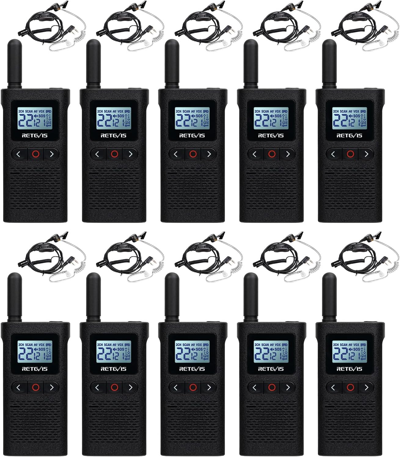Retevis RB28 Walkie Talkies with Earpiece for Business Use