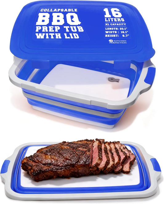 Collapsible XL Smoker & BBQ Prep Tub for Perfect Grilling