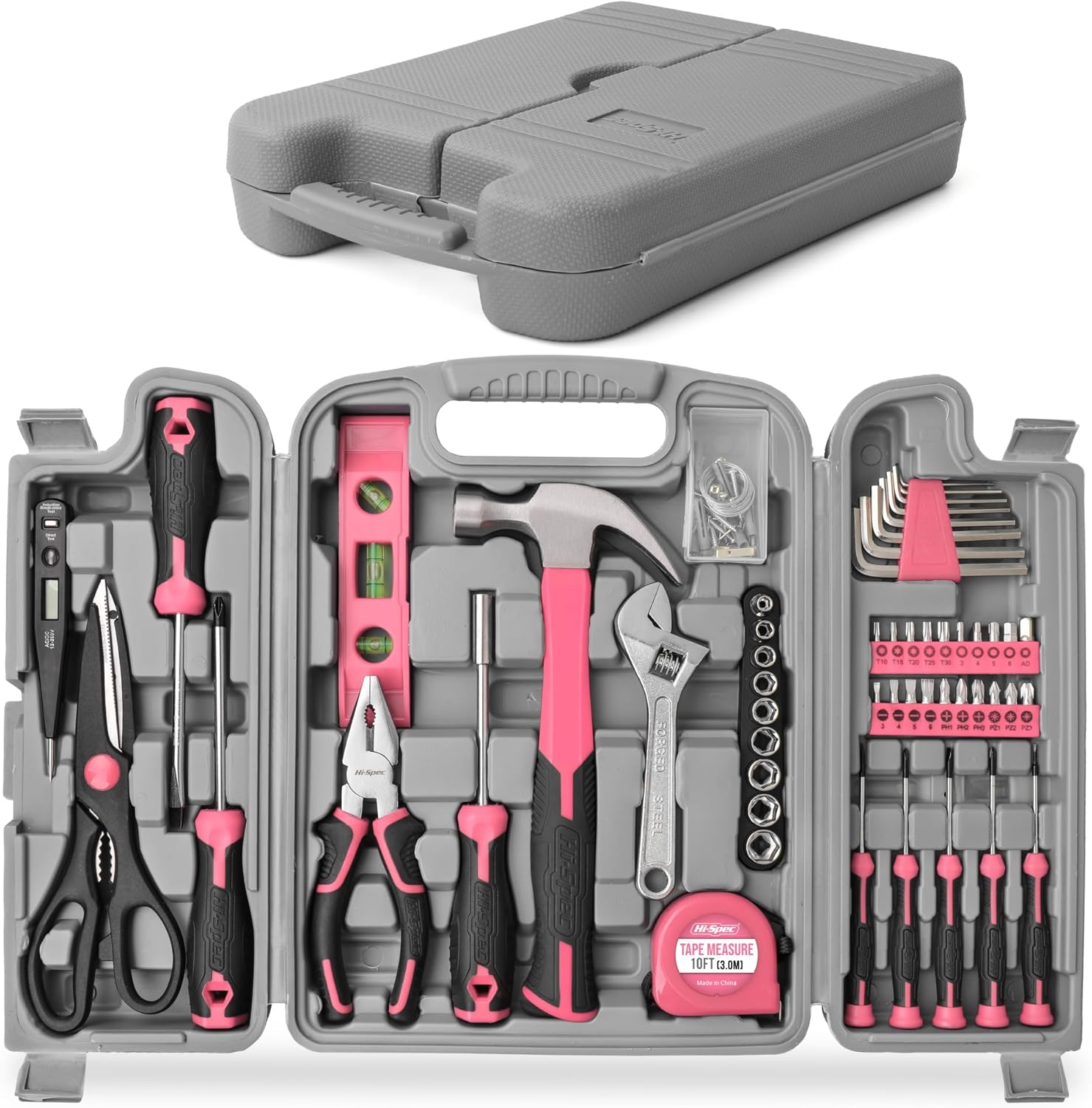 Hi-Spec 54pc Pink Home DIY Repair Tool Kit Set for Women