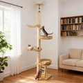 Floor to Ceiling Cat Tree with Scratching Posts - Tall Corner Tower