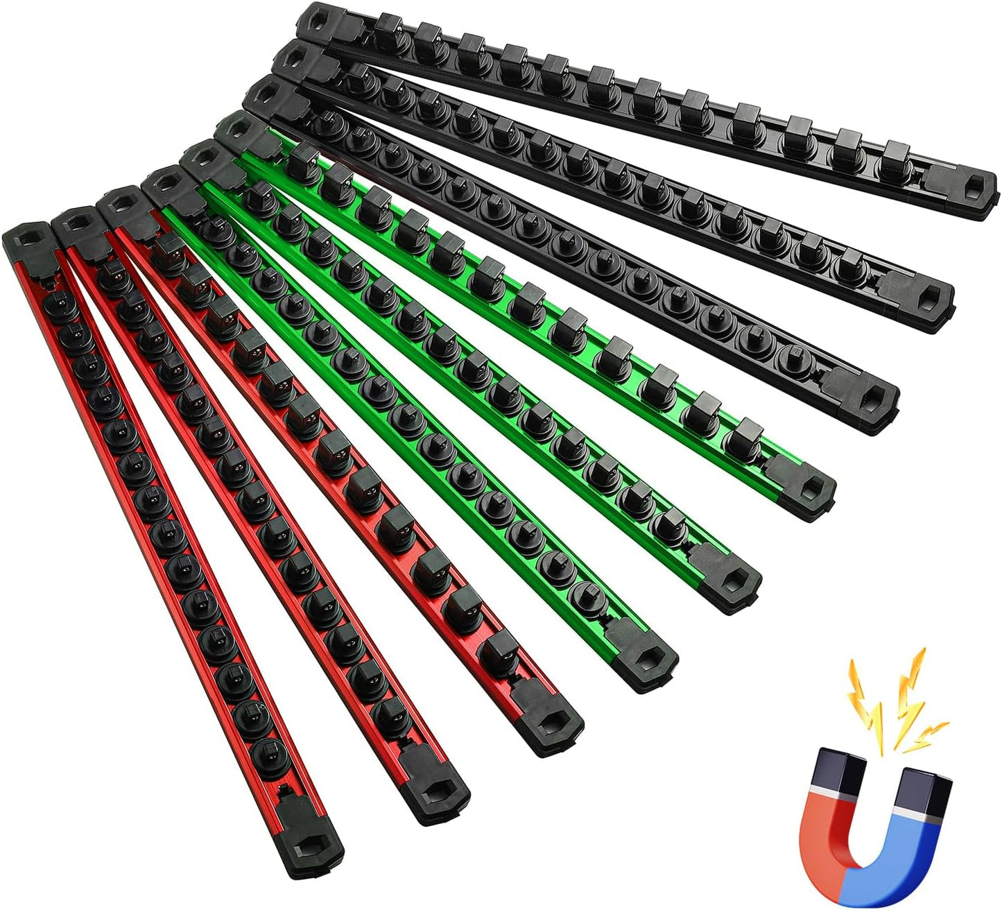 Magnetic Socket Organizer with 120 Clips for Easy Storage