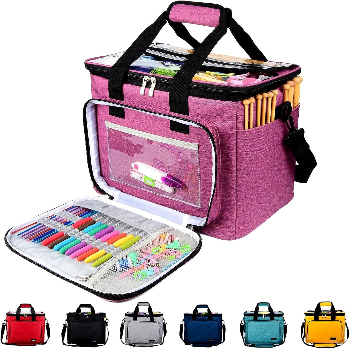Hoshin Knitting Bag for Yarn Storage - High Capacity Organizer