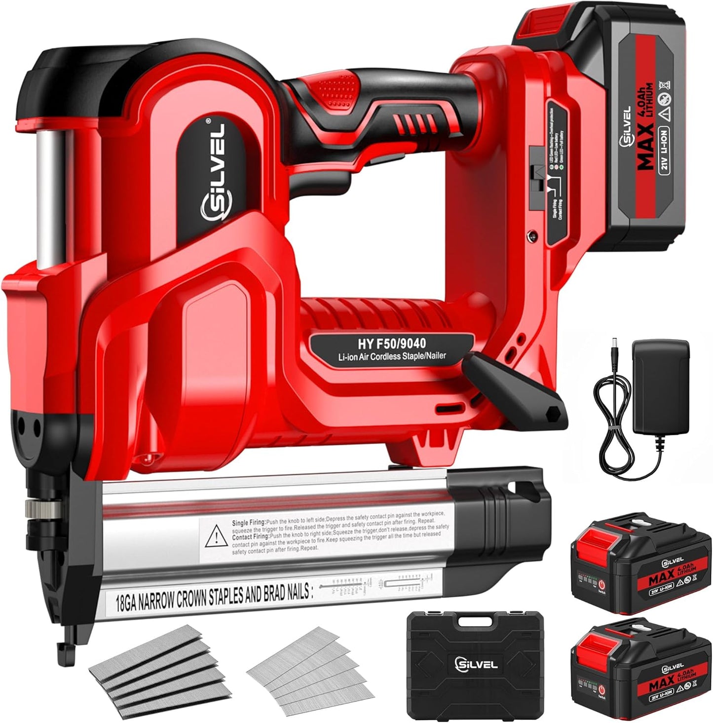 SILVEL 2-in-1 Cordless Brad Nailer for Woodworking Projects