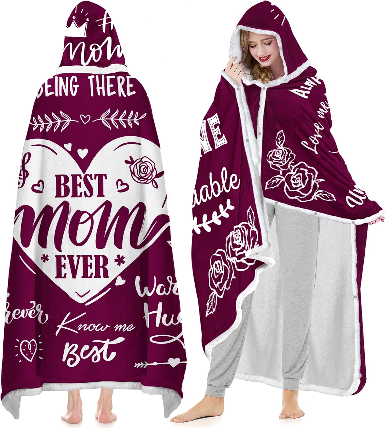 BEST MOM EVER Hoodie Blanket: Cozy Gift for Mom!