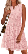 PRETTYGARDEN Women's Summer Eyelet Swing Dress - Flattering V Neck it