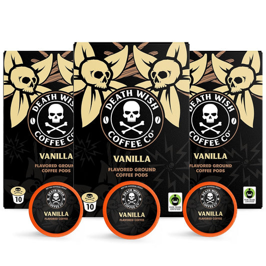 Vanilla-Infused Power: 30 Count Death Wish Coffee Pods