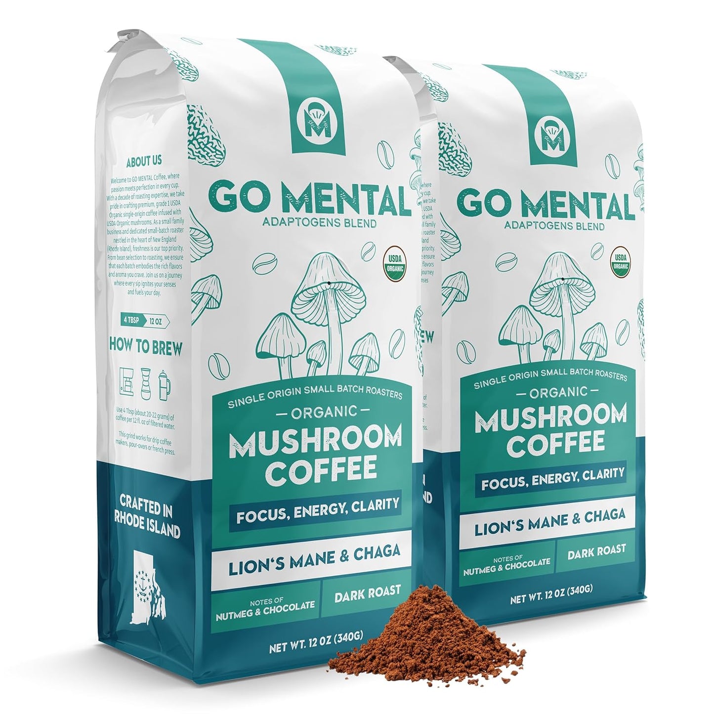 Organic Lion's Mane and Chaga Mushroom Coffee for Brain Boost