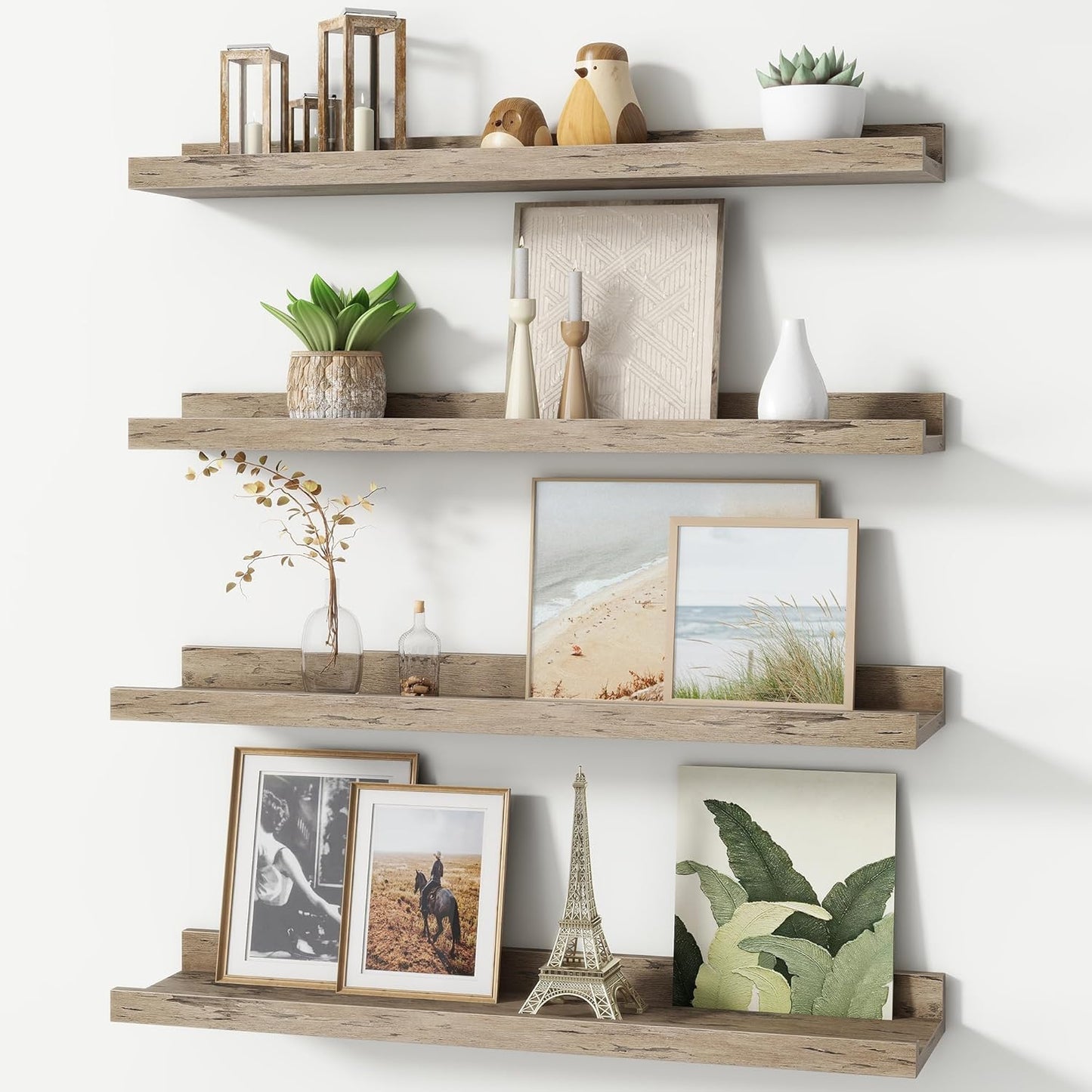 Picture Ledge Shelf Set of 4 for Kids Bookshelf and Decor