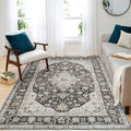 Washable Area Rug 5x7 Soft Vintage Design for Living Room