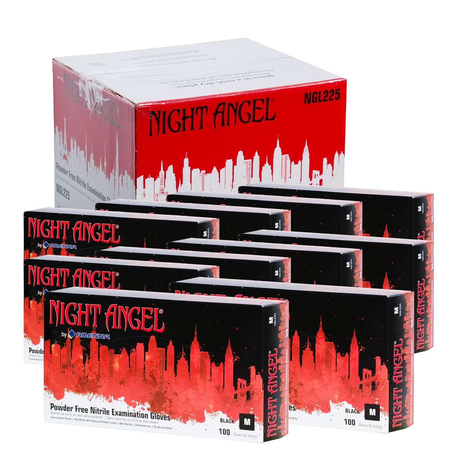 Adenna Night Angel Disposable Nitrile Gloves for Tattoo & Medical Use