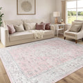 LIVEBOX Pink 6x9 Area Rug for Bedroom Girls, Boho Washable