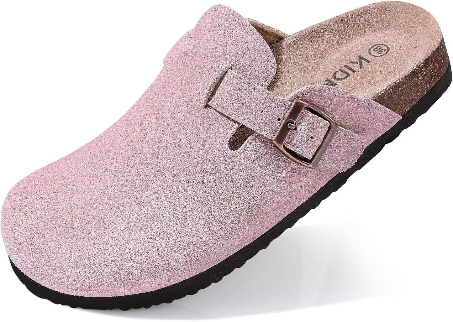 KIDMI Women's Genuine Suede Clogs with Arch Support for Comfort