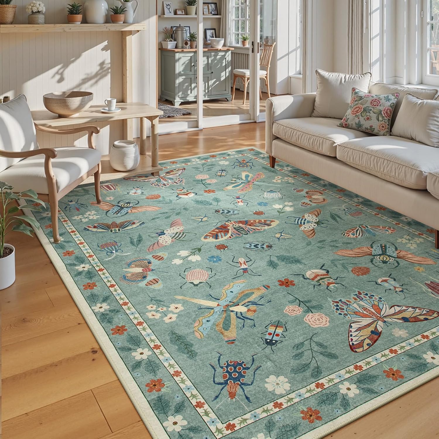 Lahome Insect Washable Area Rugs 5x7 for Modern Living Spaces