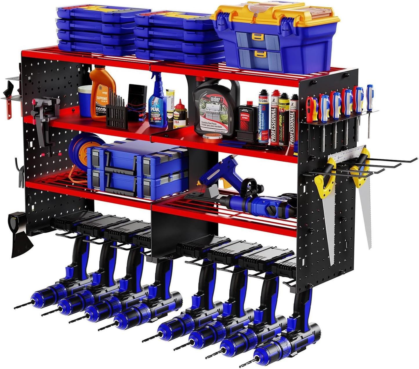 4 Layer Heavy Duty Tool Rack - Garage Organizer