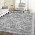 Latepis Washable 5x7 Grey Faux Fur Rugs for Cozy Home Decor