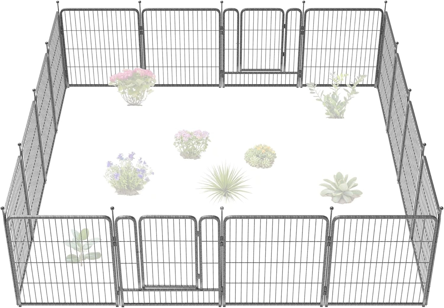 FXW Garden Fence Outdoor Heavy Duty Metal Animal Barrier 36.4ft