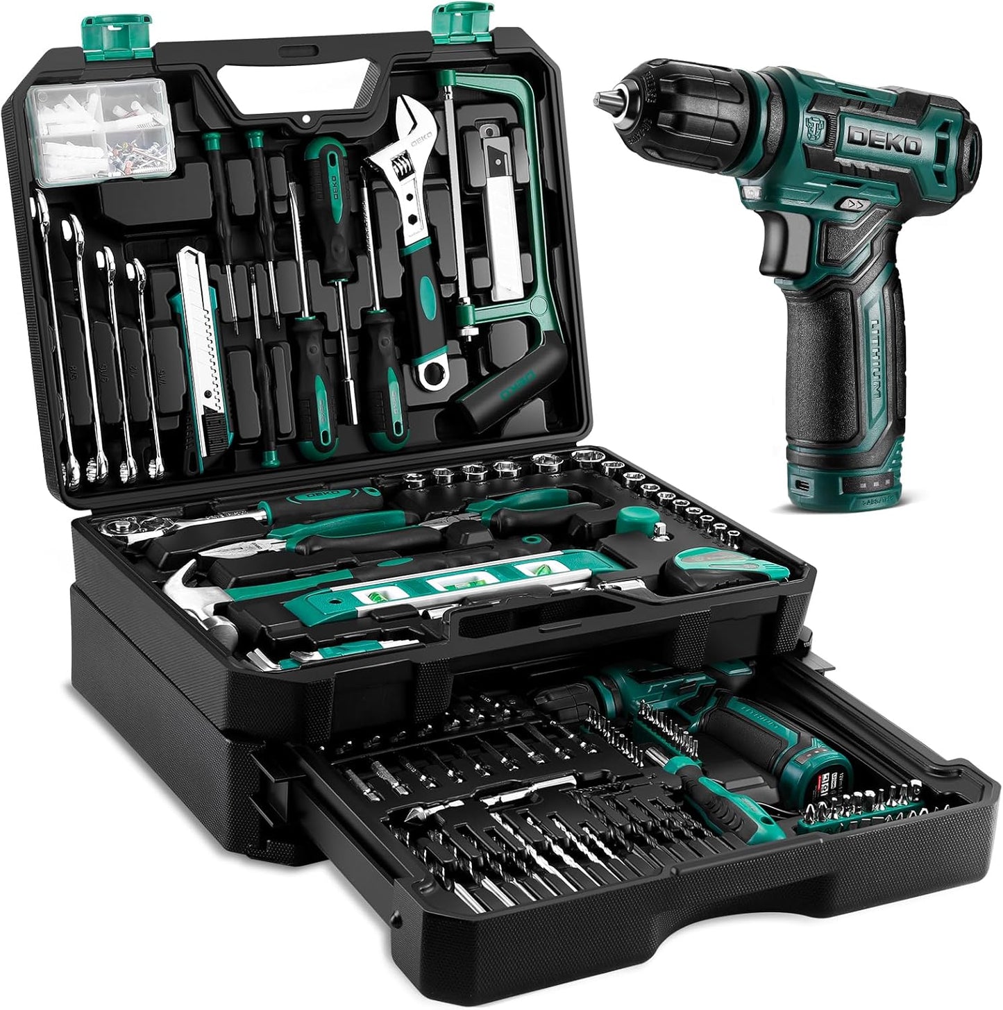 12V Cordless Drill Tool Set with Storage Case for Home Repairs