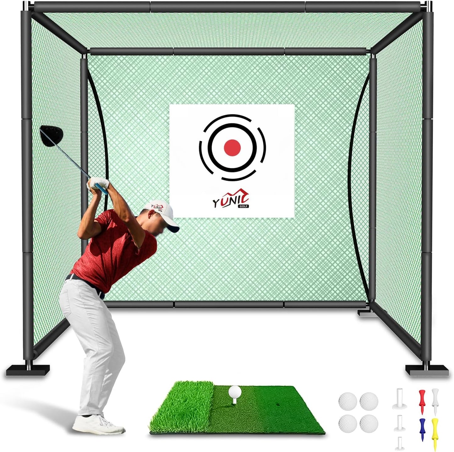 YUNIC Steel Frame Golf Net: Improve Your Swing!