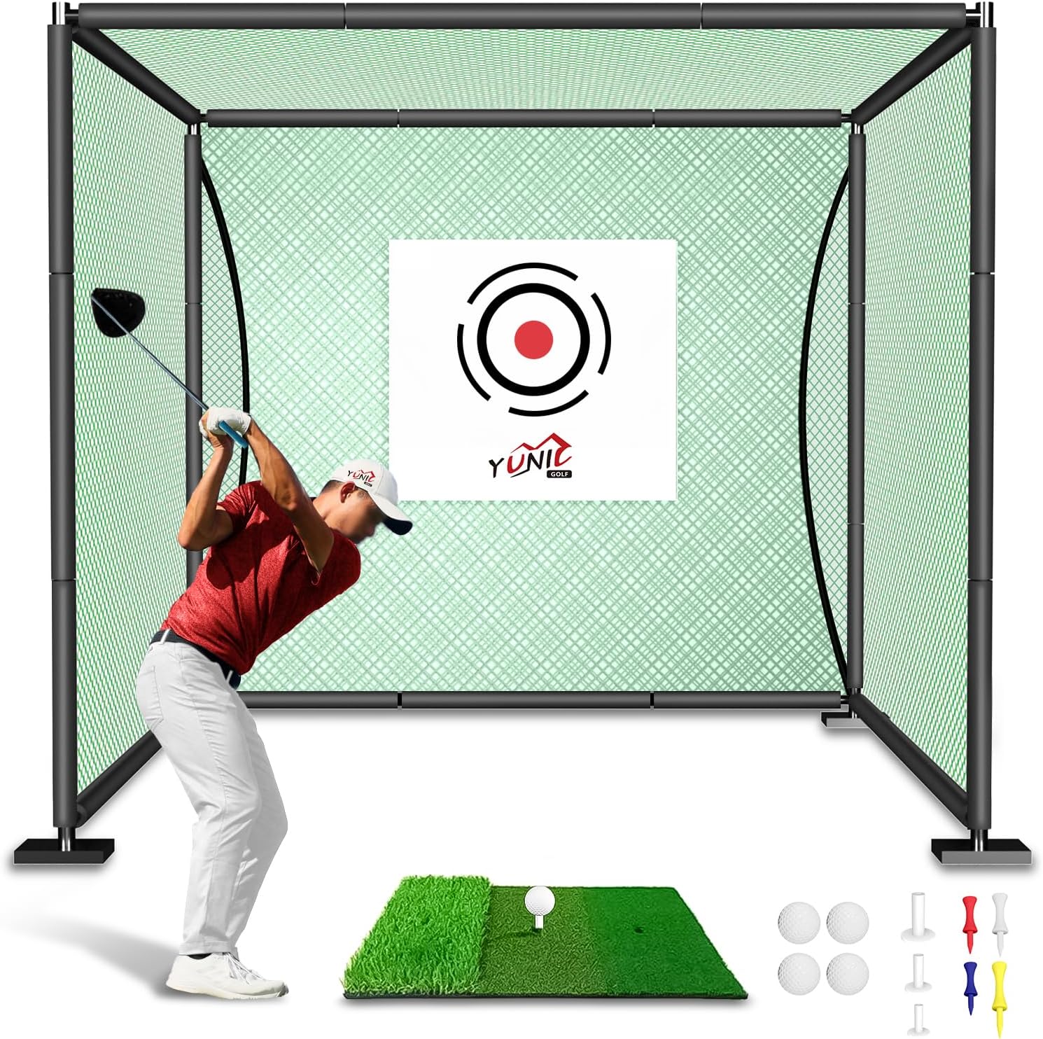 YUNIC Steel Frame Golf Net: Improve Your Swing!