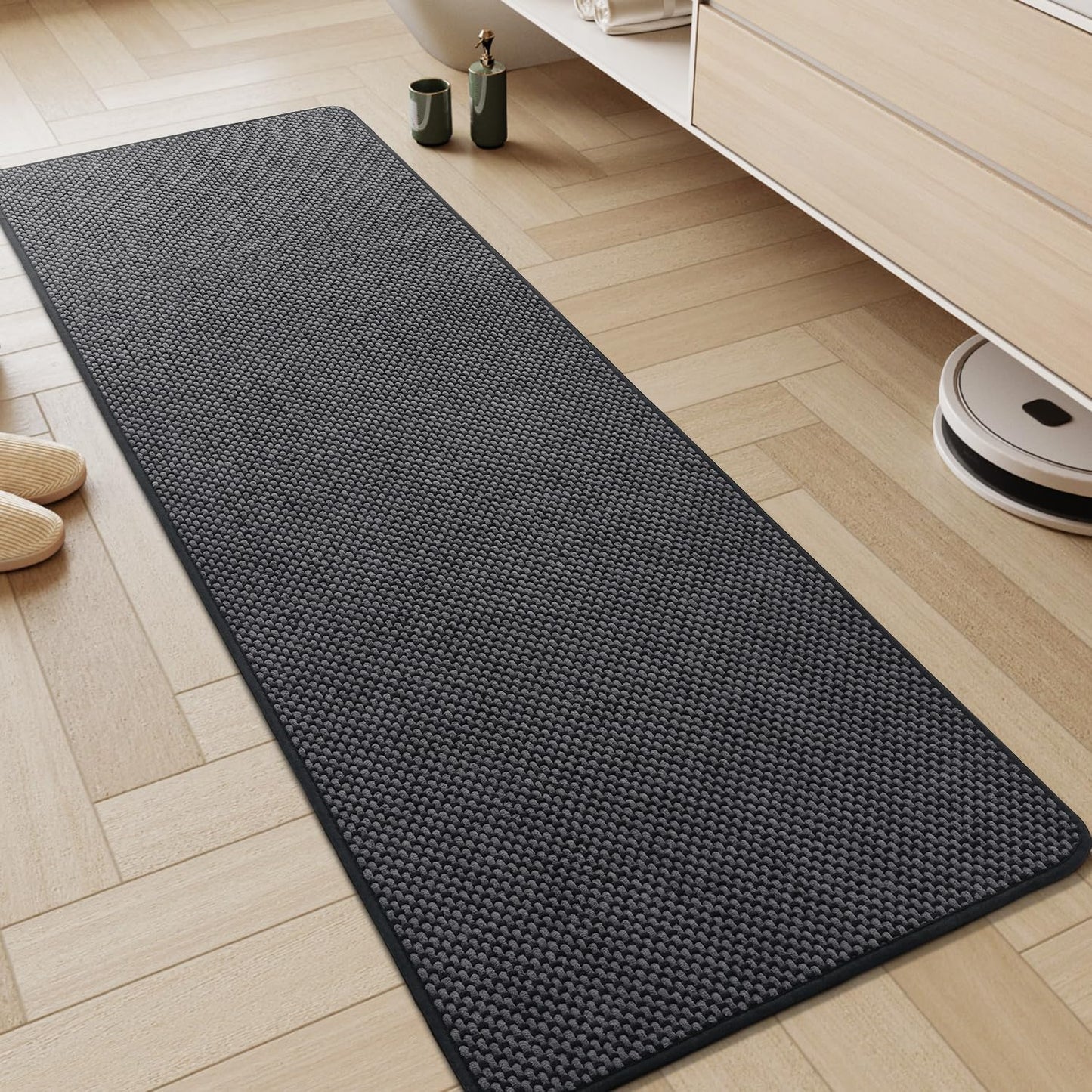 Chenille Bath Mat Super Absorbent Quick Dry Low Pile Runner