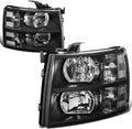 DNA Motoring Black Housing Headlights for 07-14 Silverado - Direct Fit