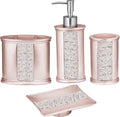 Sinatra 4pc Bathroom Accessories Set - Modern Blush Mosaic Decor