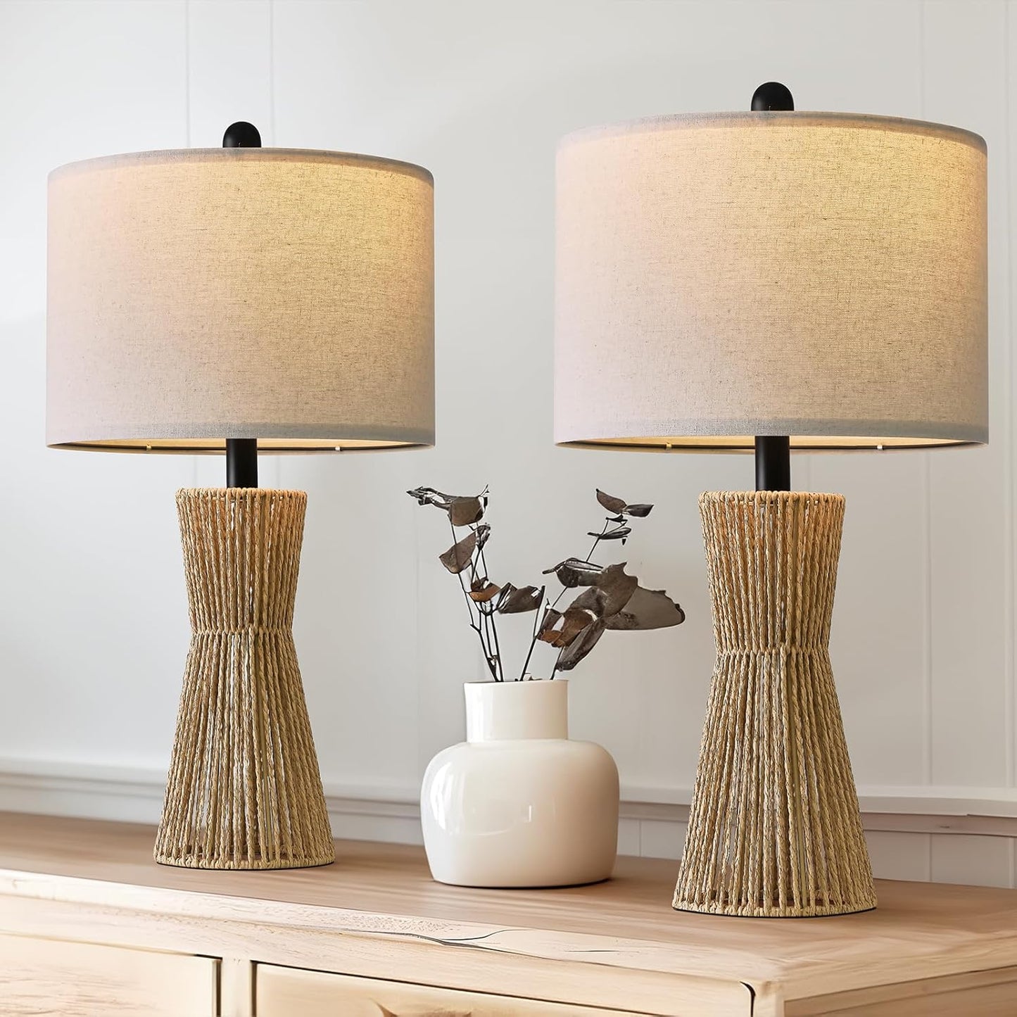 Boho Table Lamps Set of 2 for Living Room and Bedrooms