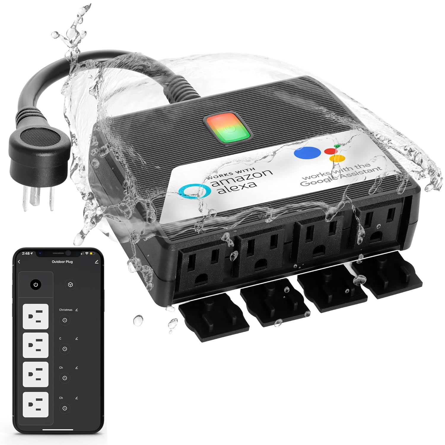 WiFi Smart Outdoor Power Strip - Alexa & G Assistant Compatible