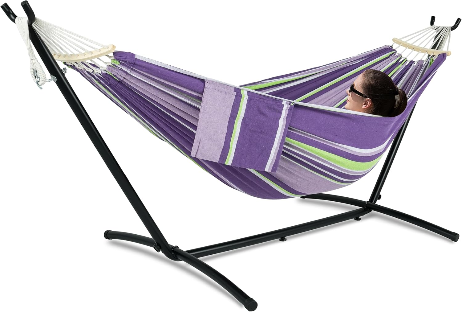 Double Hammock with Stand for Outside, Heavy Duty 600lbs Capacity