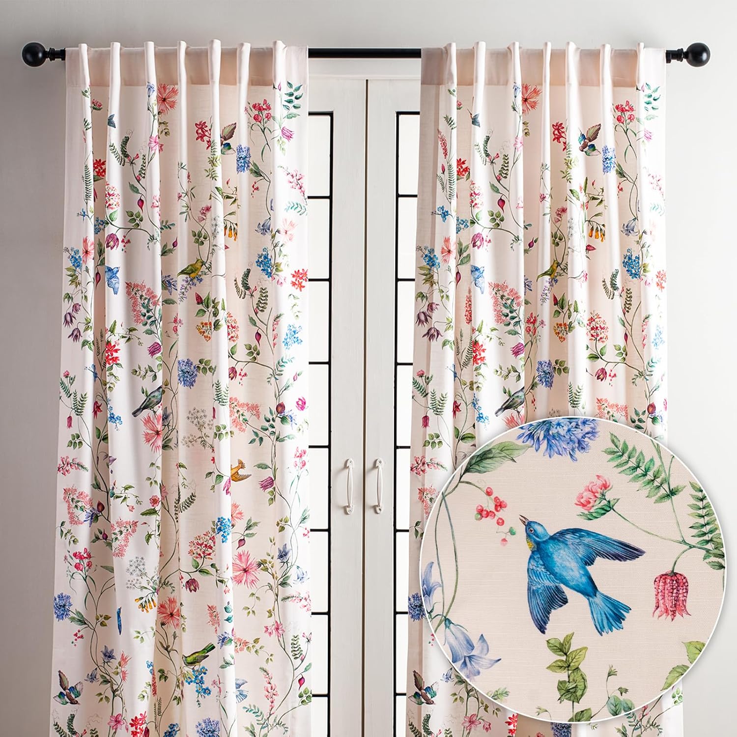 Elegant 100% Cotton Curtains for Living Room and Bedroom Use
