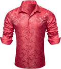 Paisley 70s Disco Silk Dress Shirt for Men - Statement Long Sleeve
