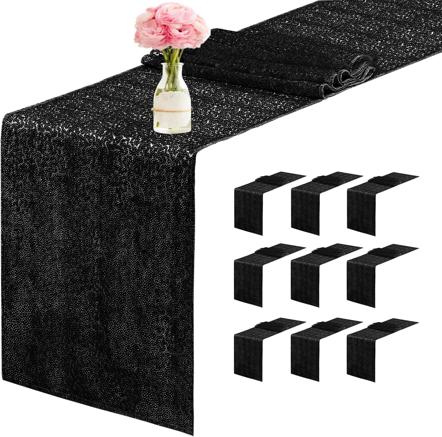 10 Packs 12 x 72 inches Sequin Table Runner for Events