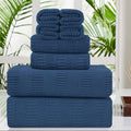 Oversized Navy Bath Towel Set - 8 Piece Soft Quick Dry Towels