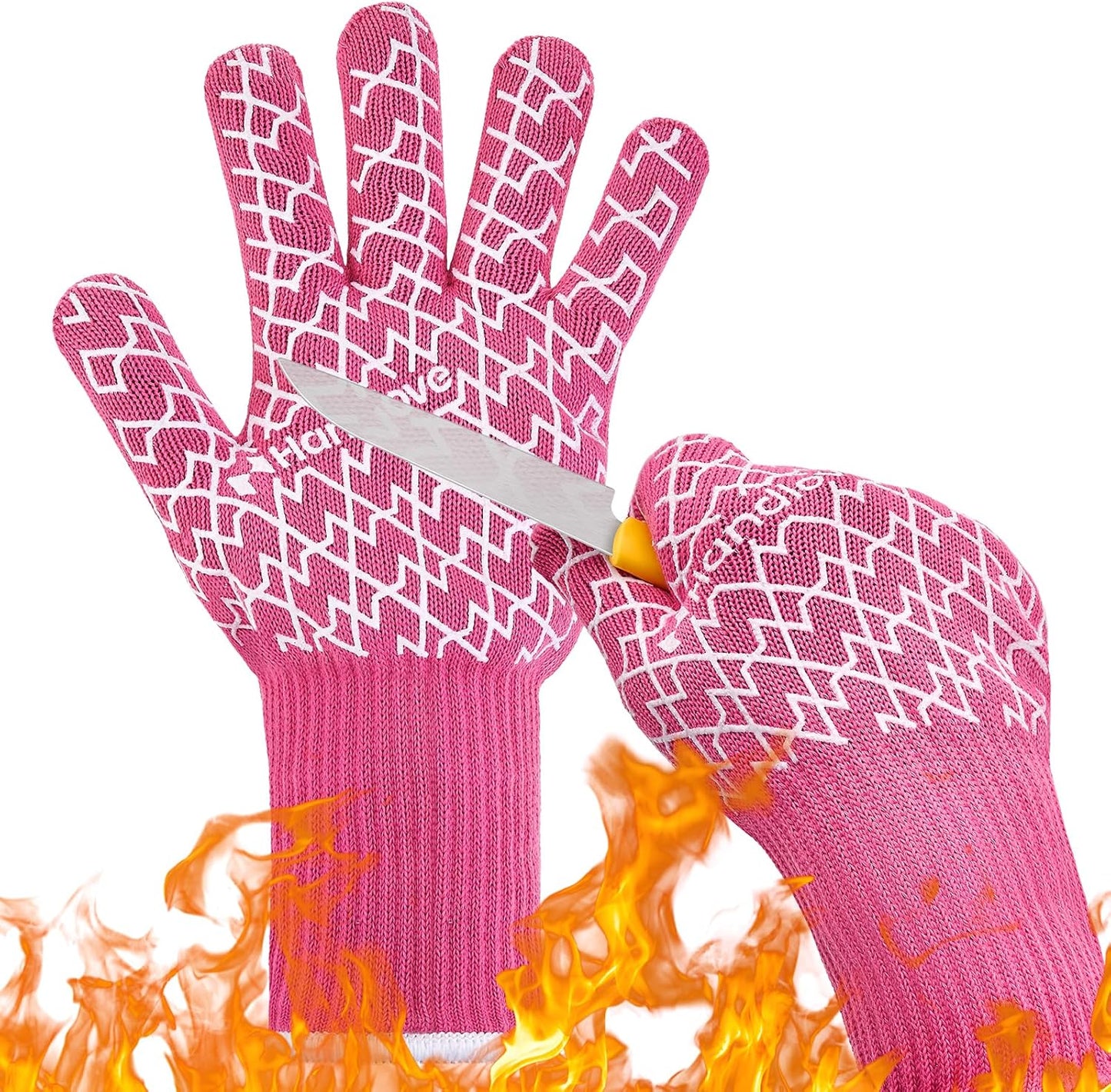 Extreme Heat Protection BBQ Gloves - Pink