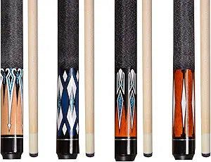 ISZY Billiards Pool Stick Set of 4 - Quality Hardwood Cues