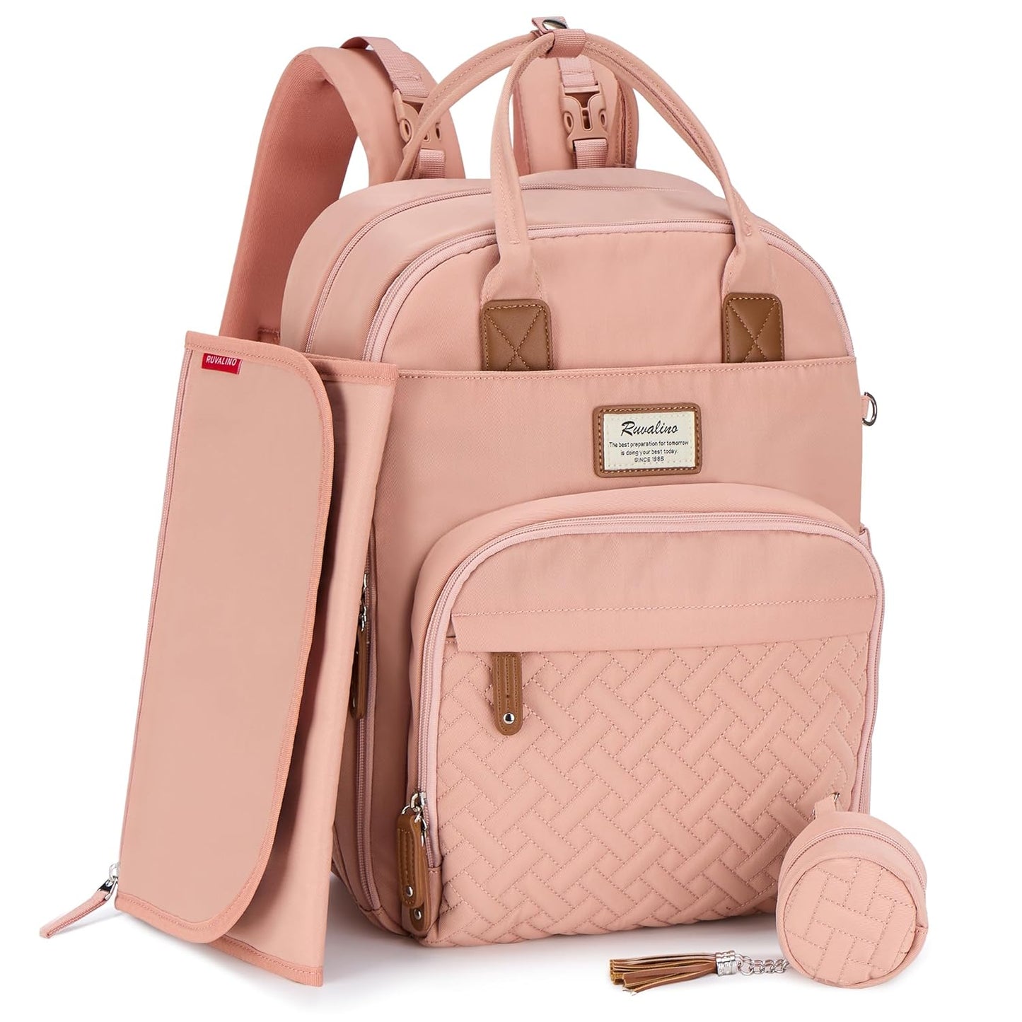 RUVALINO Diaper Bag Backpack for Stylish and Organized Moms