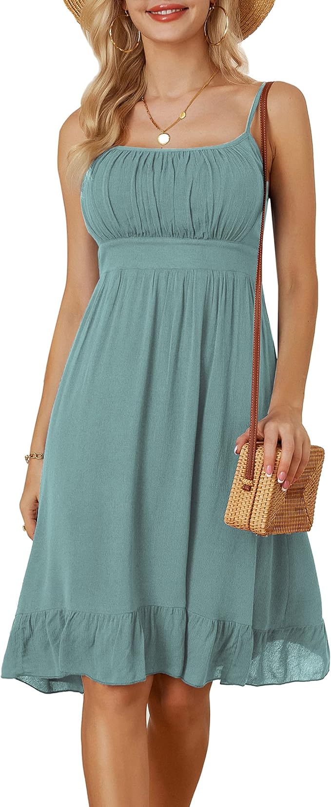 GRACE KARIN Women's Spaghetti Strap Floral Dress for Summer