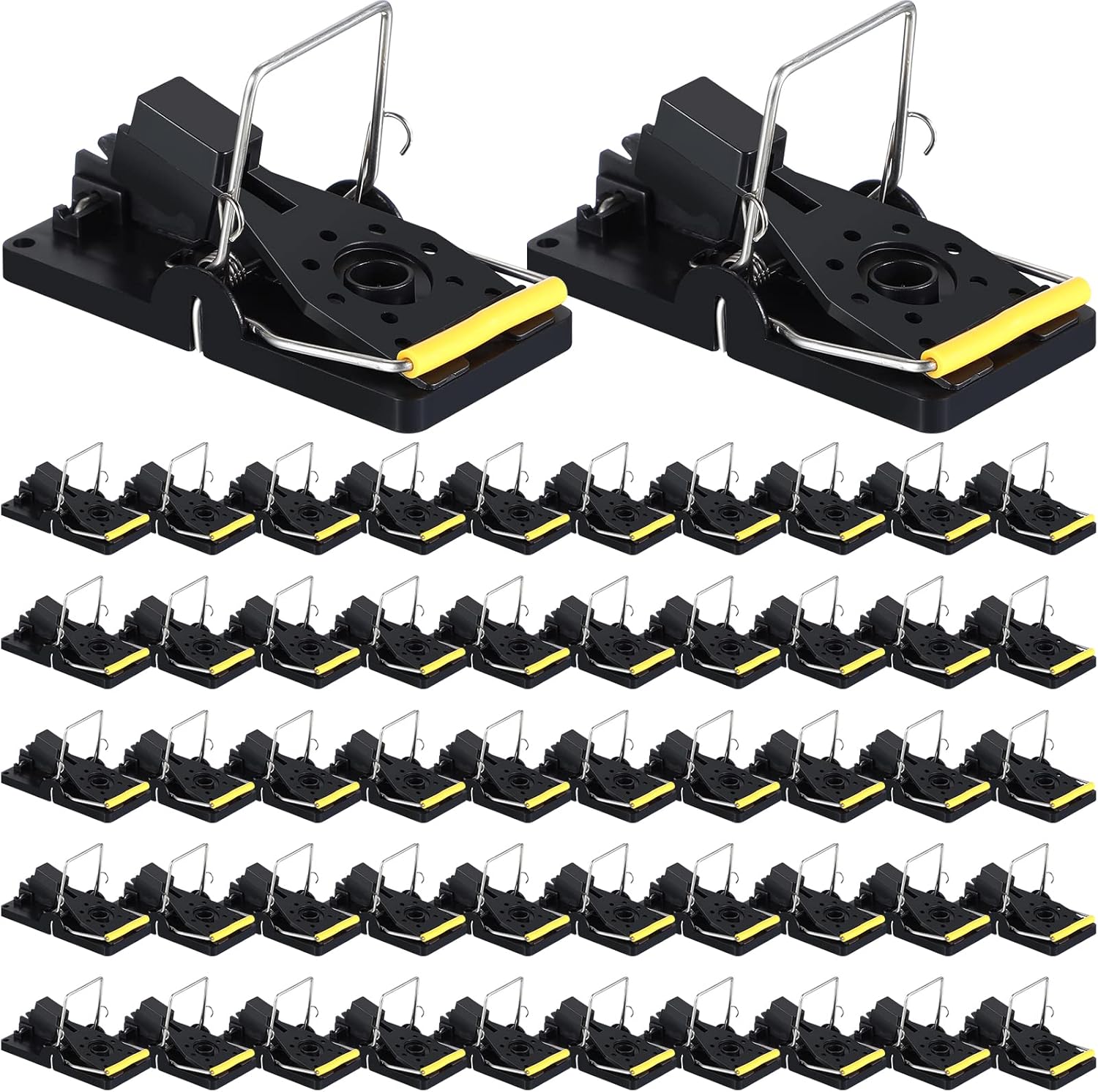 Qualirey 50 Pcs Plastic Mouse Traps for Indoor and Outdoor Use